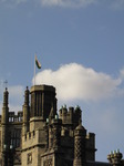 SX09876 Chimneys and Welsh flag on Margam Castle.jpg